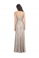 Plata Cubierta Cuello en V Cuello Alto Lentejuela Lentejuelas brillantes Largo Formales Vestidos de dama de honor / Vestidos de fiesta Outlet