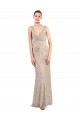 Plata Cubierta Cuello en V Lentejuela Lentejuelas brillantes Largo Formales Vestidos de dama de honor / Vestidos de fiesta Outlet