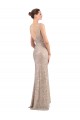 Plata Cubierta Cuello en V Lentejuela Lentejuelas brillantes Largo Formales Vestidos de dama de honor / Vestidos de fiesta Outlet