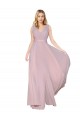 Primavera línea A Cuello en V Cuello Alto Gasa Largo Formales Vestidos de dama de honor / Vestidos de fiesta Outlet
