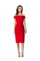 Rojo Cubierta Hombros Descubiertos Cóctel Crepé Elástico Corto Formales Vestidos de dama de honor / Vestidos de fiesta / Vestidos de cóctel Outlet