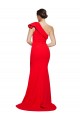 Rojo Cubierta Un Hombre Barrer tren Crepé Elástico Largo Vestidos de dama de honor / Vestidos de fiesta Outlet