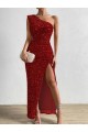 Rojo Cubierta Un Hombre Lentejuelas Terciopelo Largo Vestidos de fiesta Outlet