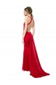 Rojo Sirena Halter Cuello Alto Crepé Elástico Largo Formales Vestidos de dama de honor / Vestidos de fiesta Outlet