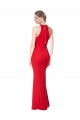 Rojo Sirena Halter Cuello Alto Crepé Elástico Largo Formales Vestidos de dama de honor / Vestidos de fiesta Outlet
