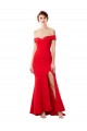 Rojo Sirena Hombros Descubiertos Crepé Elástico Largo Formales Vestidos de dama de honor / Vestidos de fiesta Outlet
