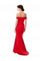 Rojo Sirena Hombros Descubiertos Crepé Elástico Largo Formales Vestidos de dama de honor / Vestidos de fiesta Outlet