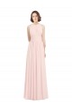 Rosa 42 línea A Halter Gasa Largo Vestidos de dama de honor Outlet