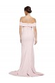 Rosa Cubierta Cuadrado Barrer tren Crepé Elástico Largo Formales Vestidos de dama de honor / Vestidos de fiesta Outlet