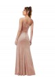 Rosa Cubierta Un Hombre Terciopelo Elástico Largo Formales Vestidos de dama de honor / Vestidos de fiesta Outlet