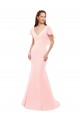 Rosa Sirena Cuello en V Gasa Largo Vestidos de dama de honor Outlet