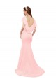 Rosa Sirena Cuello en V Gasa Largo Vestidos de dama de honor Outlet