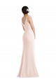 Rosa Trompeta Cuello en V Crepé Elástico Largo Formales Vestidos de dama de honor / Vestidos de fiesta Outlet