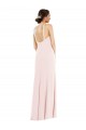 Rosa Trompeta Halter Crepé Elástico Largo Formales Vestidos de dama de honor / Vestidos de fiesta Outlet