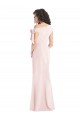 Rosa Trompeta Hombros Descubiertos Crepé Elástico Largo Formales Vestidos de dama de honor / Vestidos de fiesta Outlet