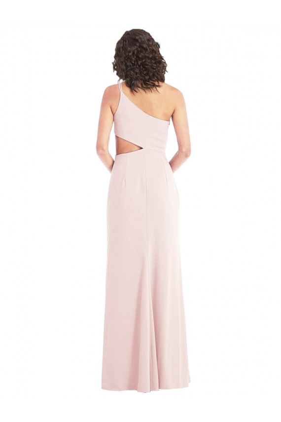 Rosa Trompeta Un Hombre Crepé Elástico Largo Formales Vestidos de dama de honor / Vestidos de fiesta Outlet