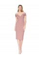 Rosa empolvado Sirena Hombros Descubiertos Crepé Elástico Corto Formales Vestidos de dama de honor / Vestidos de fiesta / Vestidos de cóctel Outlet