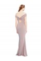 Rosa empolvado Sirena Hombros Descubiertos Cuello en V Crepé Elástico Largo Formales Vestidos de dama de honor / Vestidos de fiesta Outlet