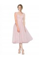 Rosa línea A Cuello en V Tul Corto Vestidos de dama de honor / Vestidos de cóctel / Vestidos para homecoming Outlet