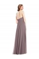 Rosa polvorienta línea A Halter Gasa Largo Formales Vestidos de dama de honor / Vestidos de noche Outlet