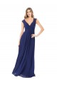 Sapphire línea A Cuello en V Gasa Largo Vestidos de dama de honor Outlet