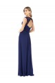 Sapphire línea A Cuello en V Gasa Largo Vestidos de dama de honor Outlet