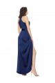 Sapphire línea A Halter Cuello Alto Satén sedoso Largo Asimétrico Formales Vestidos de dama de honor / Vestidos de fiesta Outlet