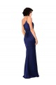 Sapphire línea A Un Hombre Satén sedoso Largo Formales Vestidos de dama de honor / Vestidos de fiesta Outlet