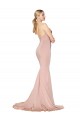 Sirena Cuello Alto Crepé Elástico Largo Formales Vestidos de dama de honor / Vestidos de fiesta Outlet