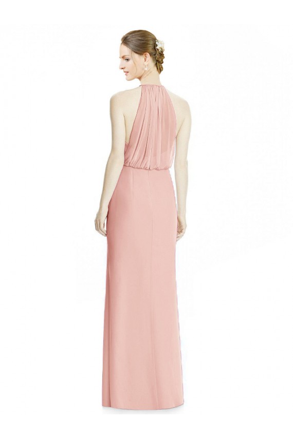 Sirena Halter Gasa Largo Vestidos de dama de honor Outlet