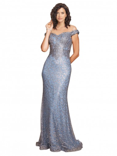 Sirena Hombros Descubiertos Lentejuela Largo Formales Vestidos de dama de honor / Vestidos de fiesta Outlet