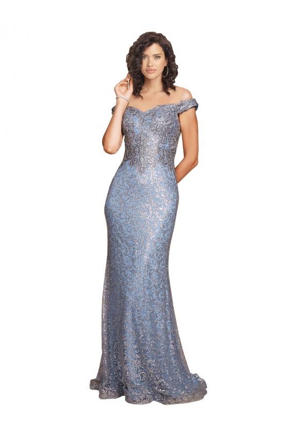 Sirena Hombros Descubiertos Lentejuela Largo Formales Vestidos de dama de honor / Vestidos de fiesta Outlet