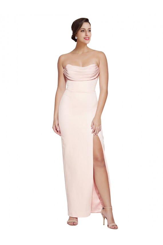 Sirena Satén elástico Largo Formales Vestidos de dama de honor / Vestidos de fiesta Outlet