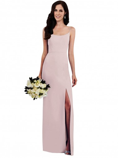 Trompeta Tirantes espagueti Crepé Elástico Largo Formales Vestidos de dama de honor / Vestidos de fiesta Outlet