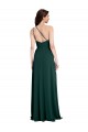 Verde Midnight línea A Un Hombre Crepé Elástico Largo Formales Vestidos de dama de honor / Vestidos de fiesta Outlet