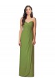 Verde Oliva Trompeta Cuello de Corazón Sin tirantes Gasa Largo Vestidos de dama de honor Outlet