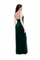 Verde oscuro Cubierta Tirantes espagueti Cuadrado Terciopelo Elástico Largo Vestidos de dama de honor / Vestidos de fiesta Outlet