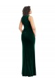 Verde oscuro Trompeta Cuadrado Terciopelo Elástico Largo Vestidos de dama de honor / Vestidos de fiesta Outlet