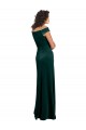 Verde oscuro línea A Cuadrado Terciopelo Elástico Largo Formales Vestidos de dama de honor / Vestidos de fiesta Outlet