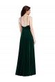 Verde oscuro línea A Halter Cuello Alto Terciopelo Elástico Largo Vestidos de dama de honor / Vestidos de fiesta Outlet