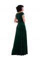 Verde oscuro línea A Terciopelo Elástico Largo Vestidos de dama de honor / Vestidos de fiesta Outlet
