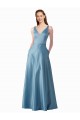 línea A Cuello Alto Satén Largo Vestidos de dama de honor / Vestidos de fiesta Outlet