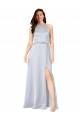 línea A Halter Satén sedoso Largo Formales Vestidos de dama de honor / Vestidos de noche Outlet