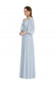 línea A Hombros Descubiertos Gasa Largo Formales Vestidos de dama de honor / Vestidos de noche Outlet