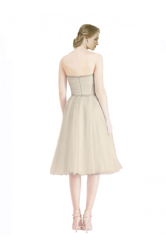 línea A Sin tirantes Cóctel Tul Corto Vestidos de dama de honor / Vestidos de cóctel / Vestidos para homecoming Outlet